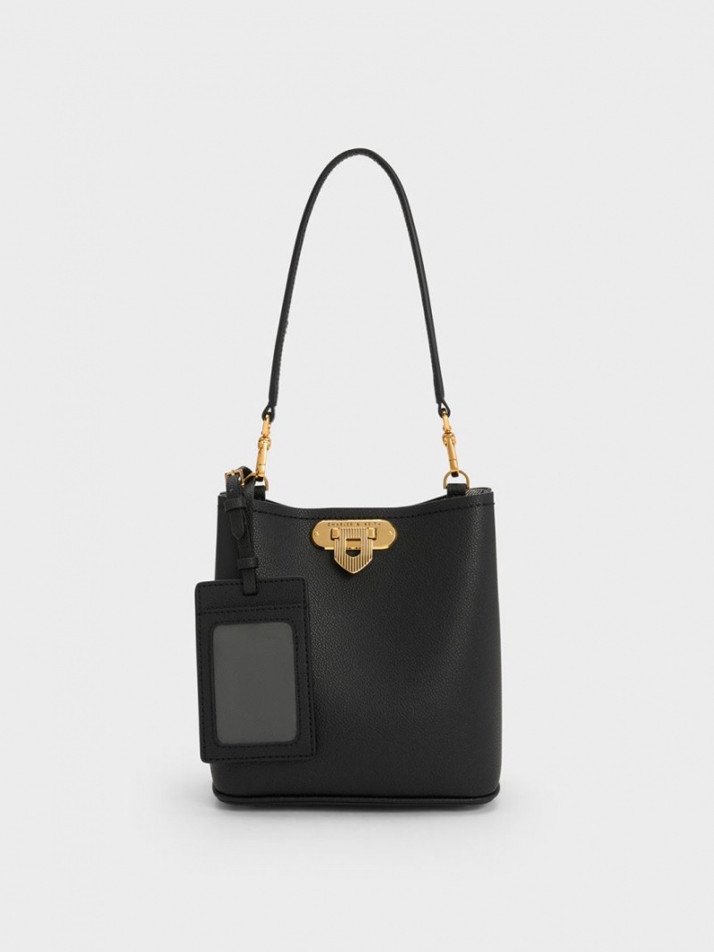 Charles And Keith Alcott Bucket Bags Black | PHILIPPINES S729