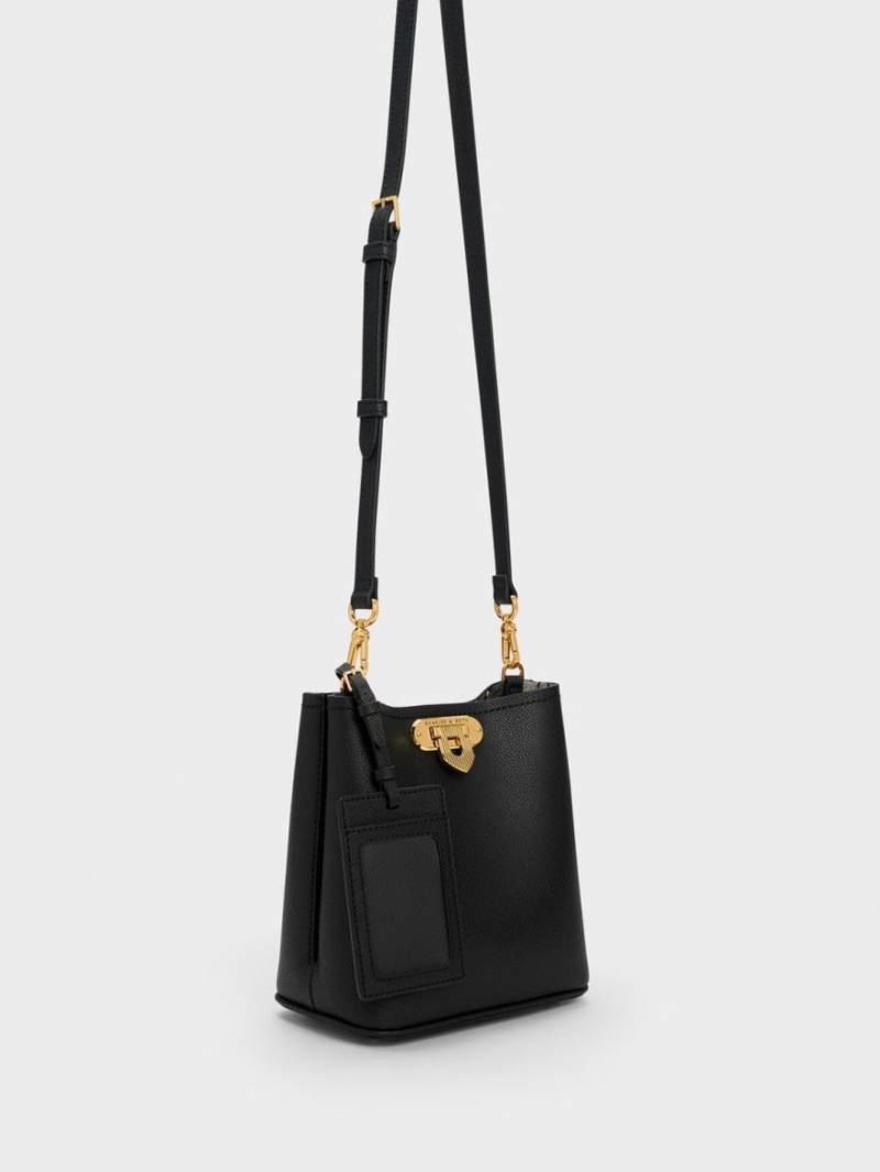 Charles And Keith Alcott Bucket Bags Black | PHILIPPINES S729