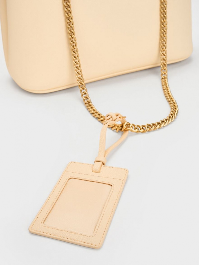 Charles And Keith Alcott Tote Bags Beige | PHILIPPINES R873