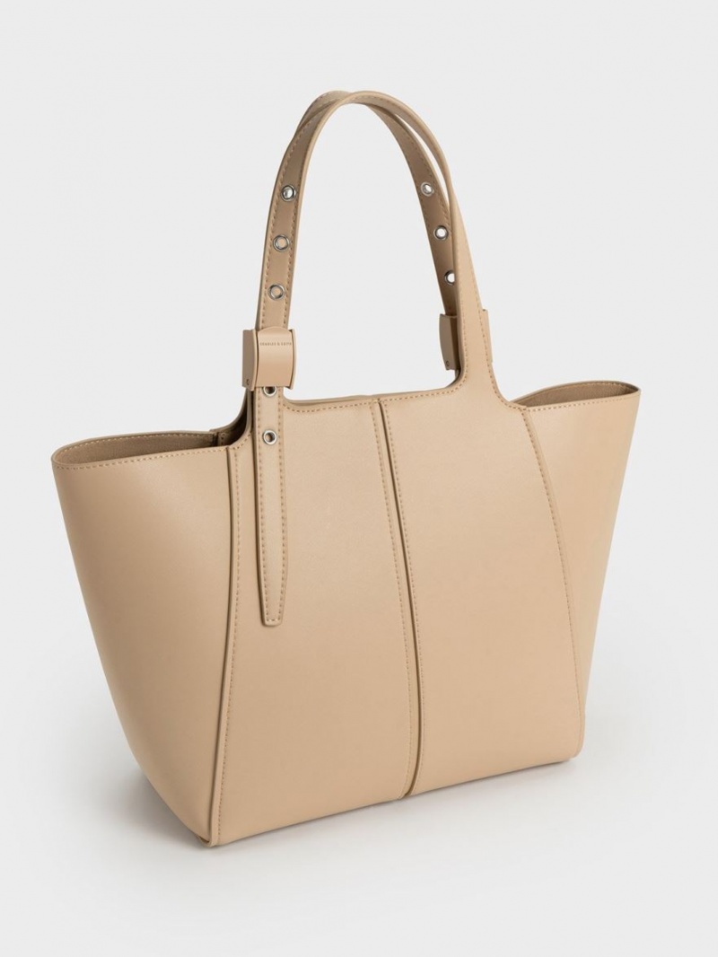 Charles And Keith Altea Tote Bags Beige | PHILIPPINES R103