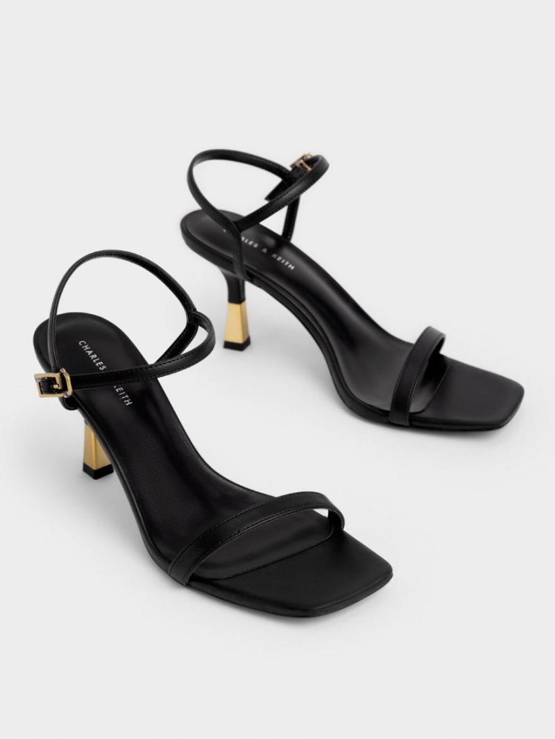 Charles And Keith Ankle-Strap Heels Sandals Black | PHILIPPINES Y328