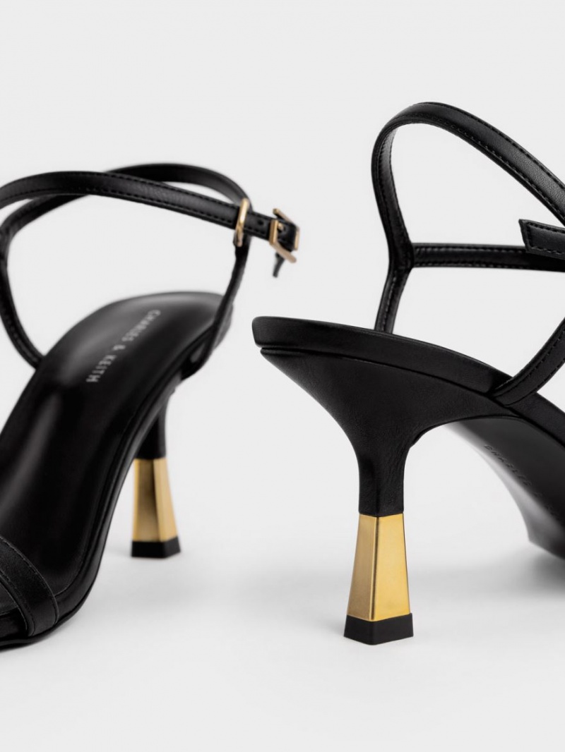 Charles And Keith Ankle-Strap Heels Sandals Black | PHILIPPINES Y328