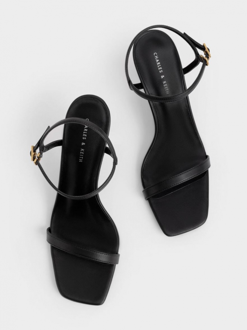 Charles And Keith Ankle-Strap Heels Sandals Black | PHILIPPINES Y328