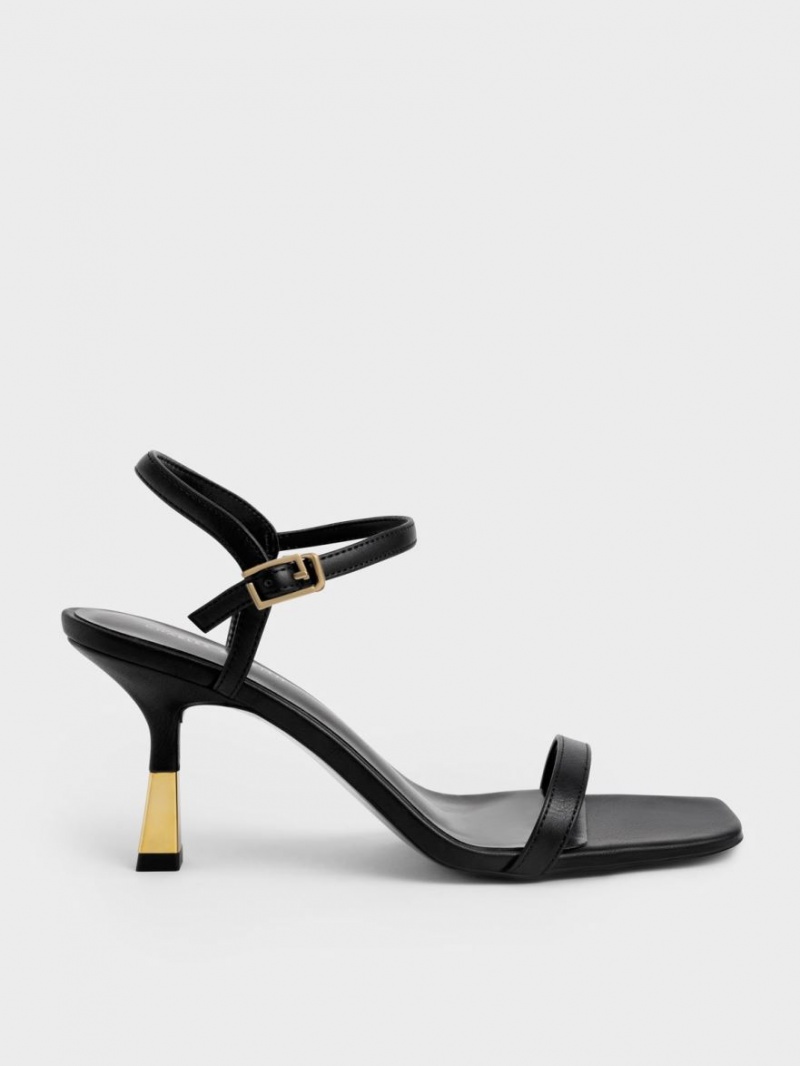 Charles And Keith Ankle-Strap Heels Sandals Black | PHILIPPINES Y328