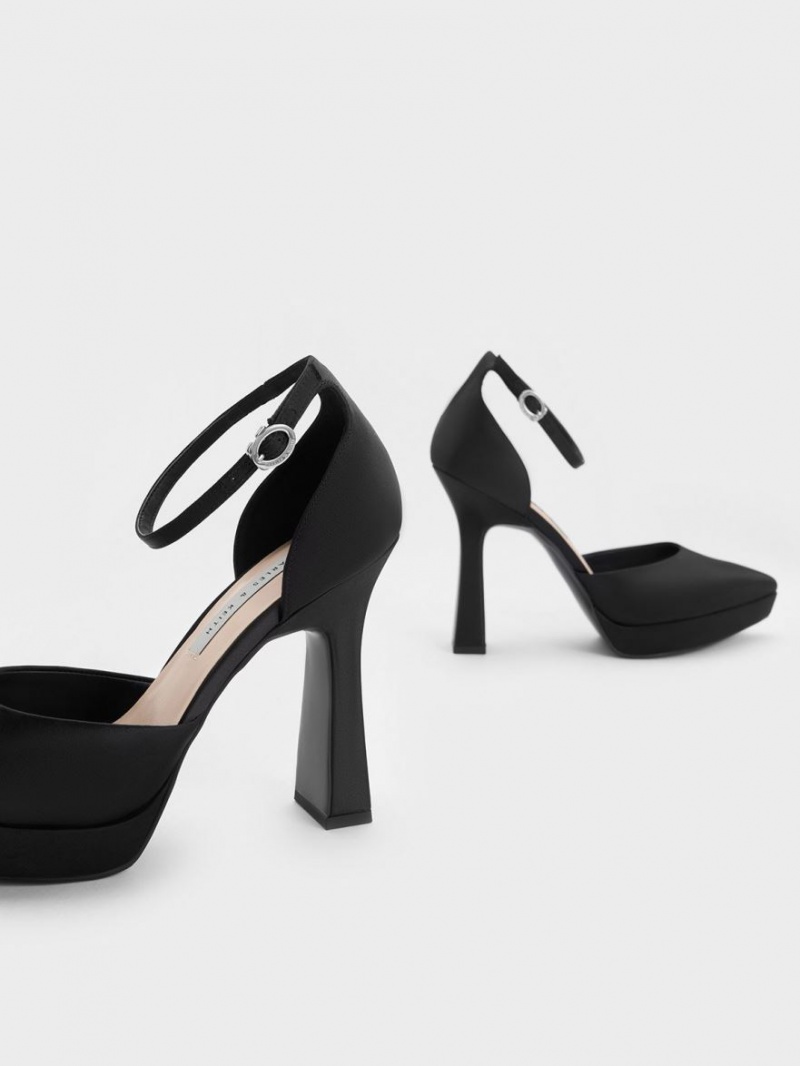 Charles And Keith Ankle Strap D'Orsay Pumps Black | PHILIPPINES Z503