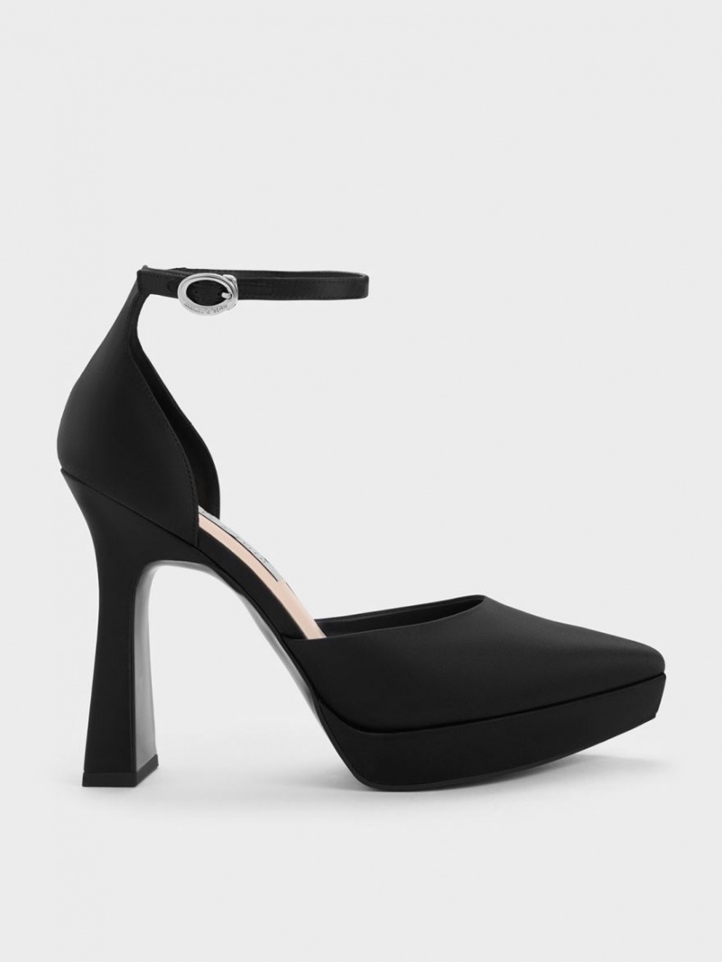 Charles And Keith Ankle Strap D\'Orsay Pumps Black | PHILIPPINES Z503