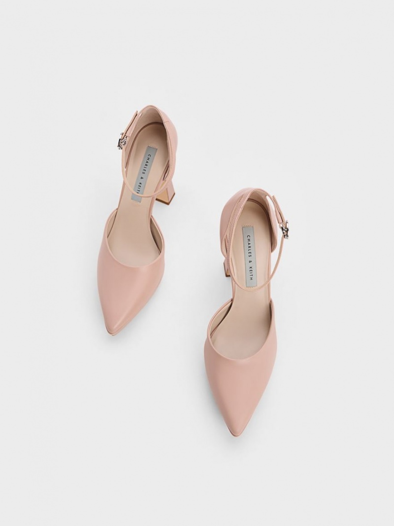 Charles And Keith Ankle Strap D'Orsay Pumps Beige | PHILIPPINES F240