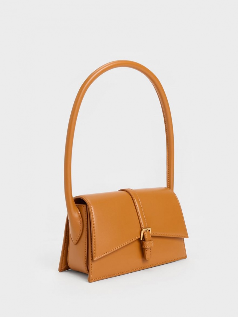 Charles And Keith Annelise Belted Trapeze Tote Bags Orange | PHILIPPINES Q675