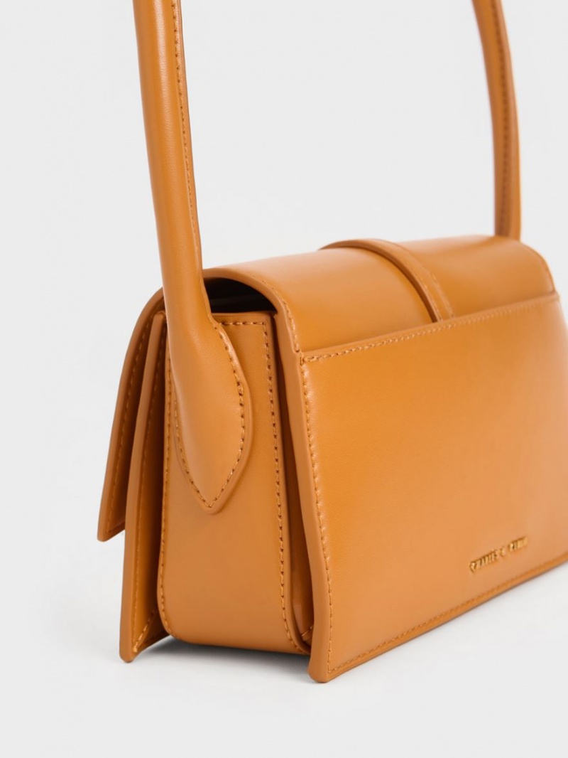 Charles And Keith Annelise Belted Trapeze Tote Bags Orange | PHILIPPINES Q675