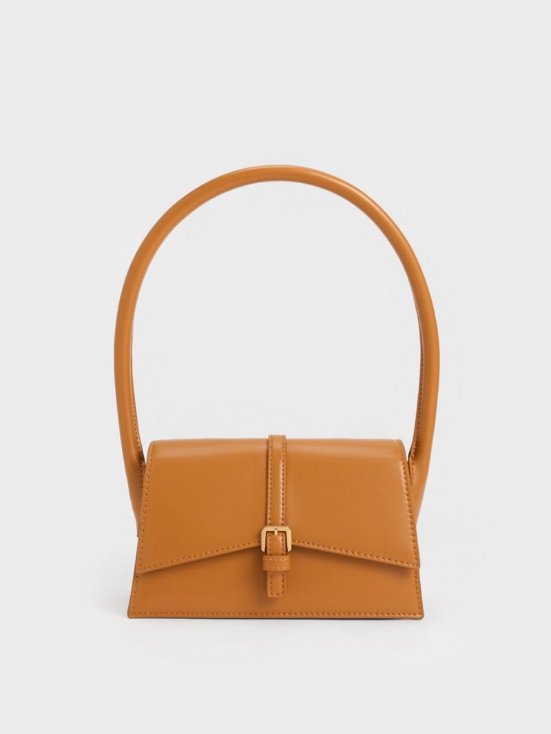 Charles And Keith Annelise Belted Trapeze Tote Bags Orange | PHILIPPINES Q675