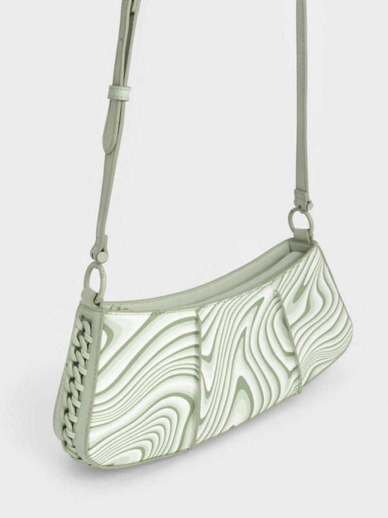 Charles And Keith Arlys Curved Shoulder Bags Mint | PHILIPPINES G947