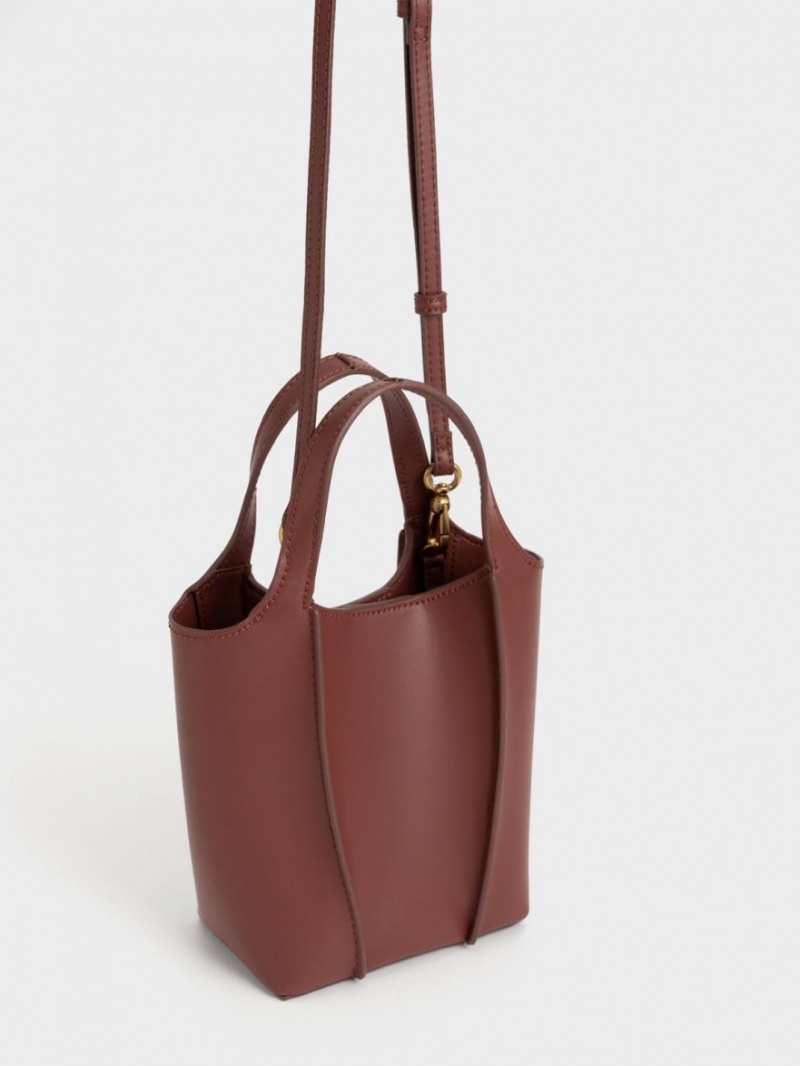 Charles And Keith Arlys Tote Bags Chocolate | PHILIPPINES T637