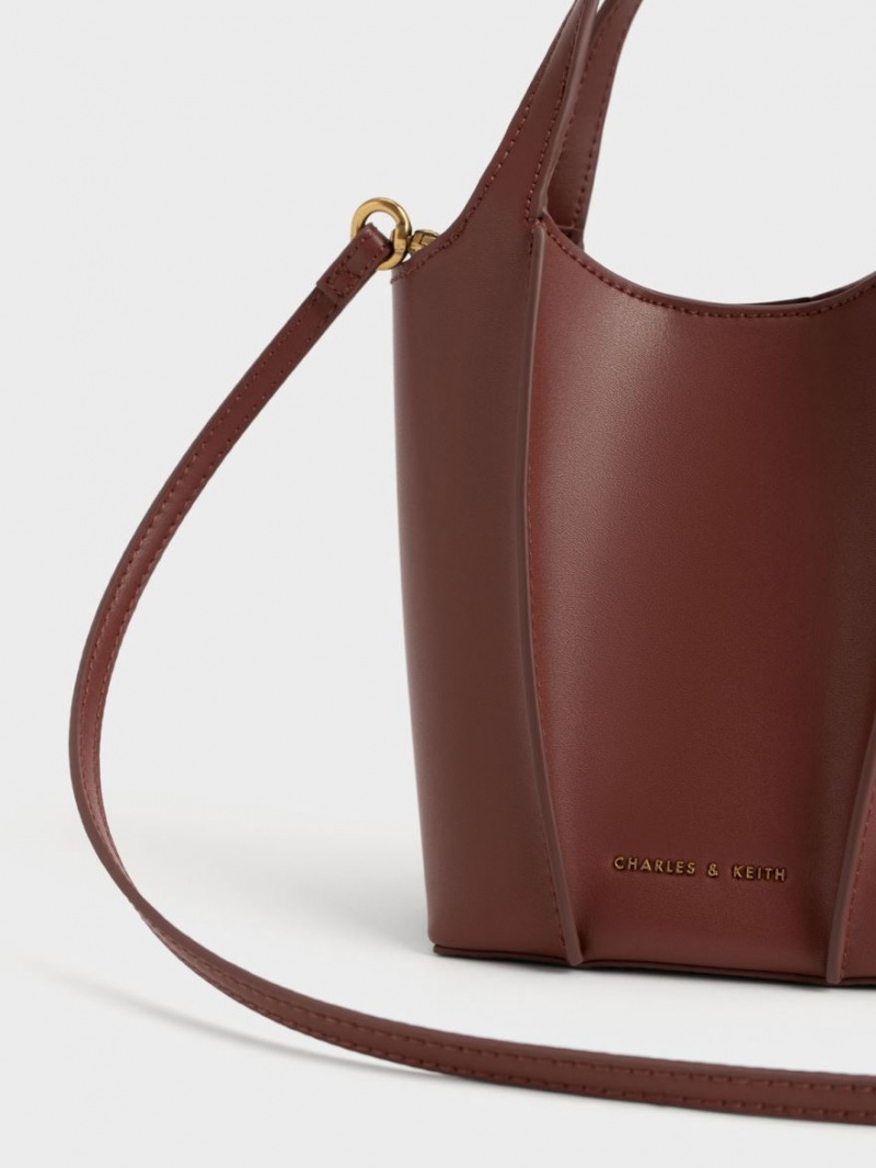 Charles And Keith Arlys Tote Bags Chocolate | PHILIPPINES T637