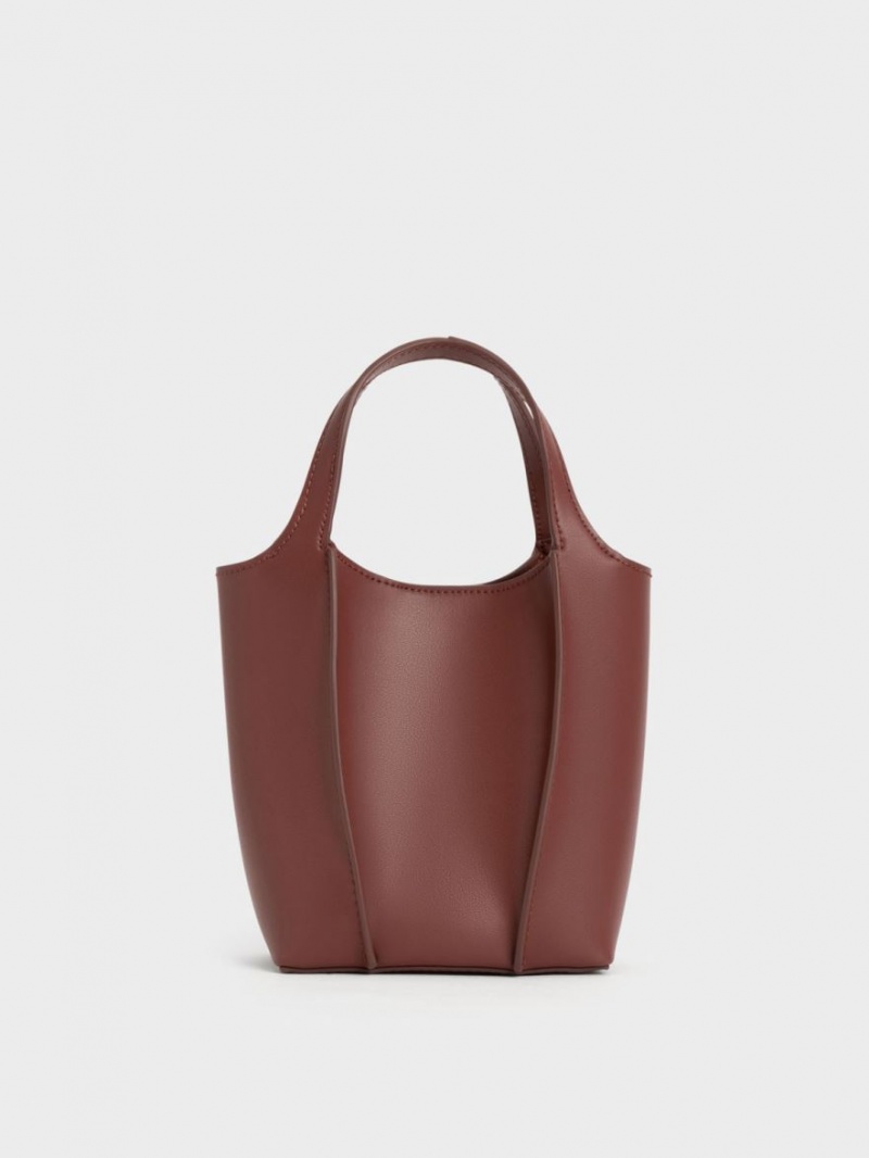 Charles And Keith Arlys Tote Bags Chocolate | PHILIPPINES T637