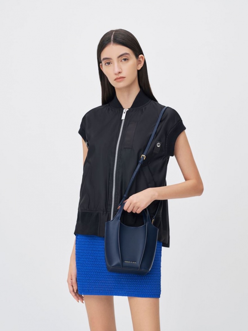 Charles And Keith Arlys Tote Bags Navy | PHILIPPINES O692