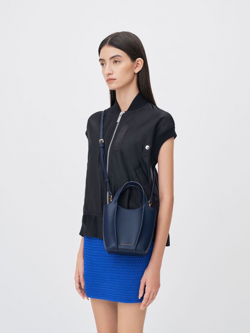 Charles And Keith Arlys Tote Bags Navy | PHILIPPINES O692