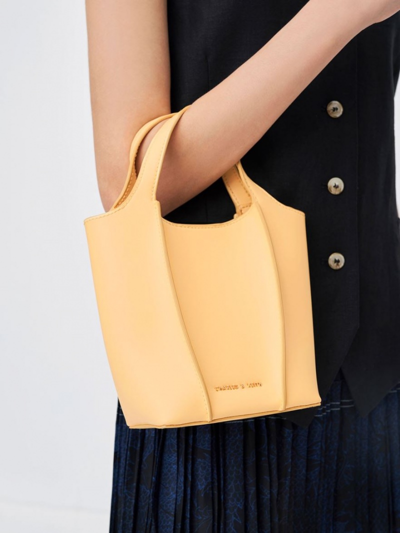 Charles And Keith Arlys Tote Bags Yellow | PHILIPPINES R439