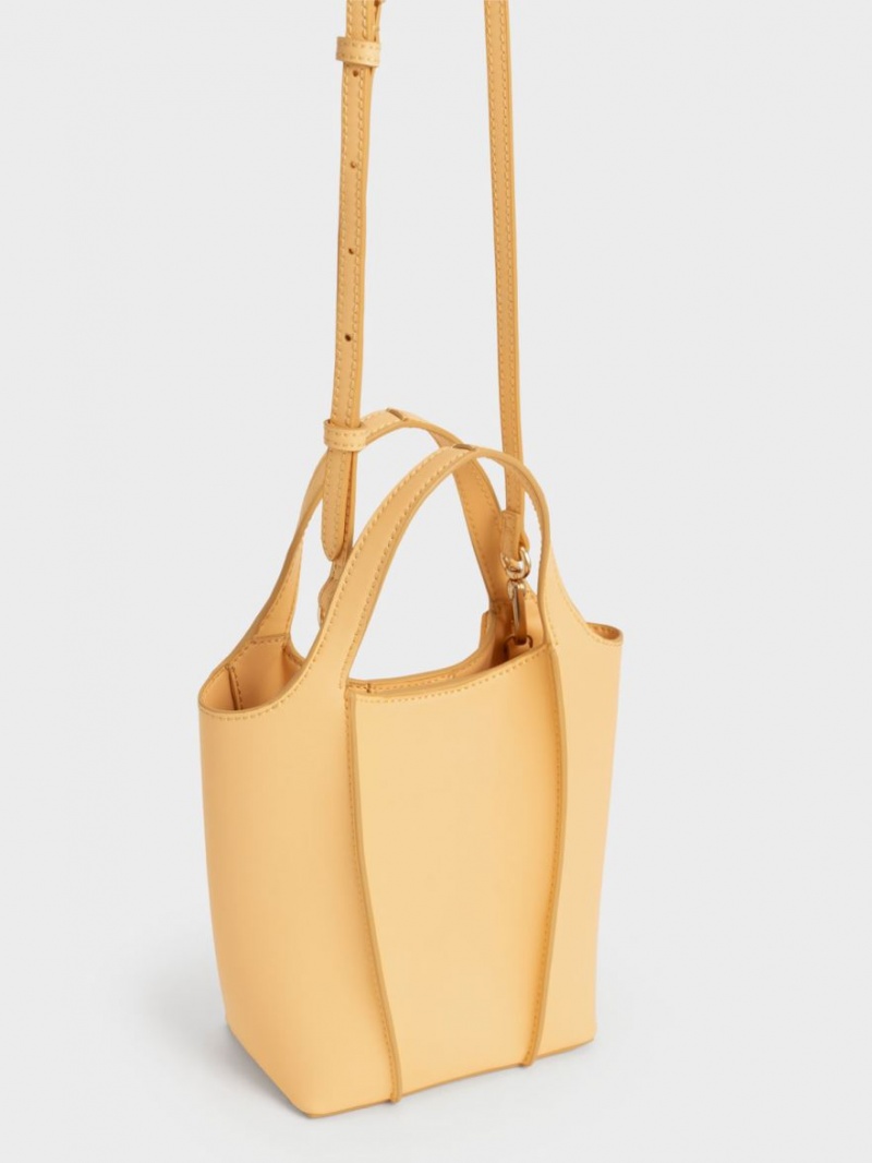 Charles And Keith Arlys Tote Bags Yellow | PHILIPPINES R439