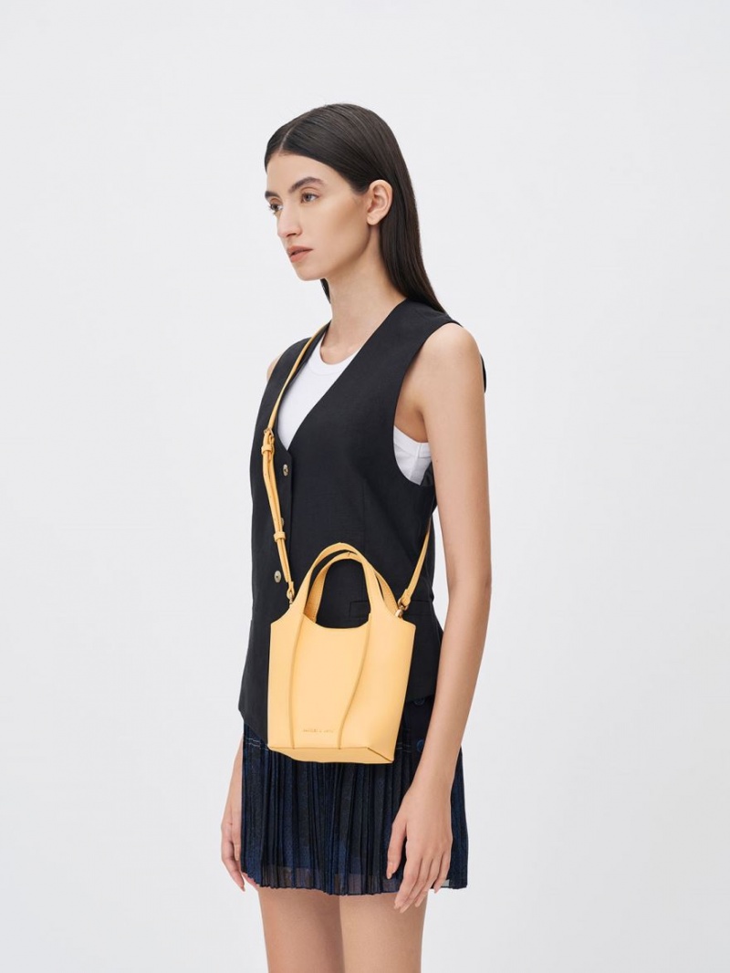 Charles And Keith Arlys Tote Bags Yellow | PHILIPPINES R439