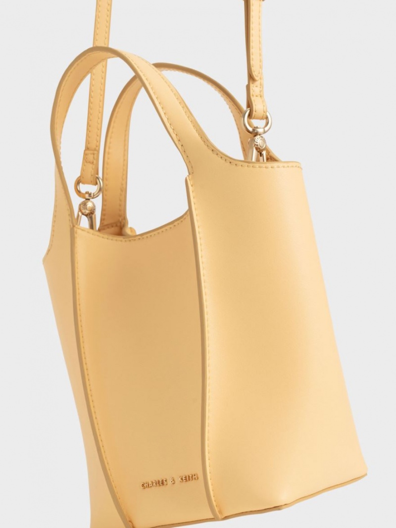 Charles And Keith Arlys Tote Bags Yellow | PHILIPPINES R439