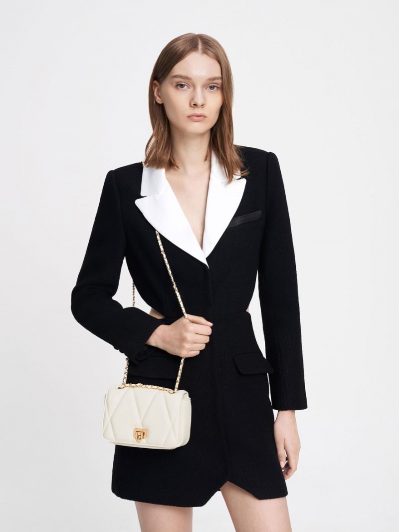 Charles And Keith Arwen Quilted Shoulder Bags White | PHILIPPINES M108