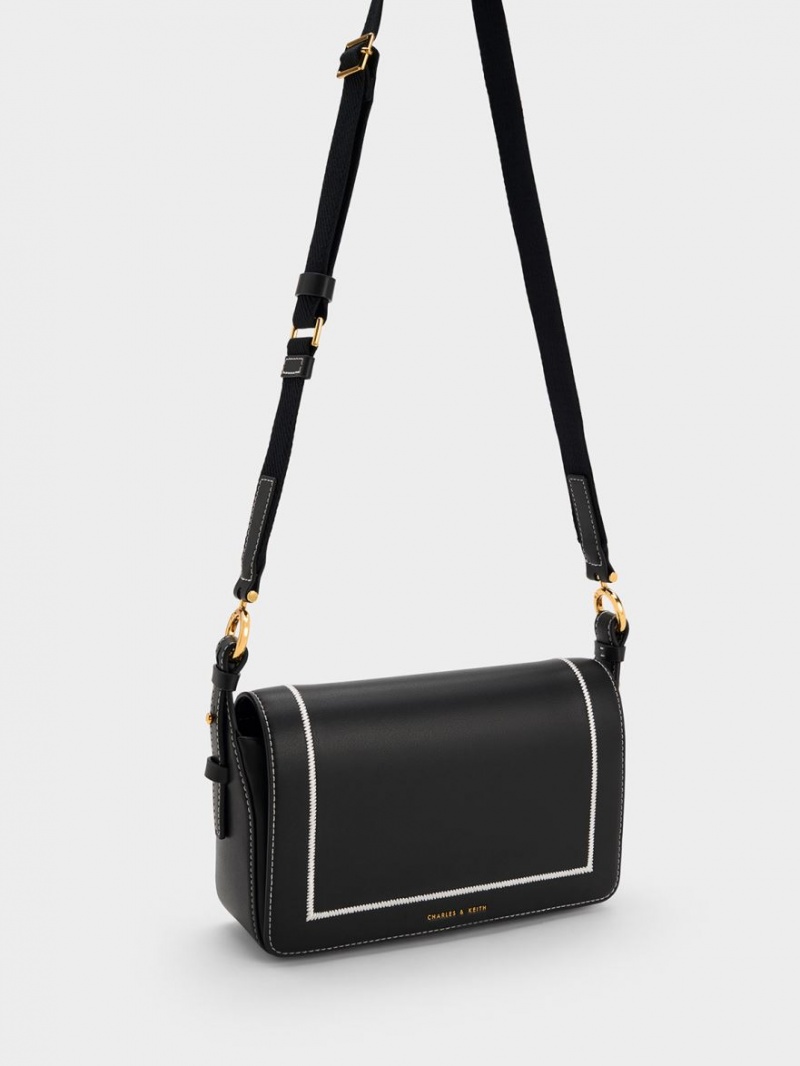 Charles And Keith Astra Chain Handbag Black | PHILIPPINES Q016