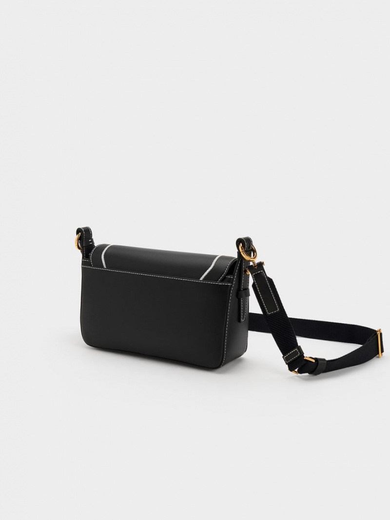 Charles And Keith Astra Chain Handbag Black | PHILIPPINES Q016