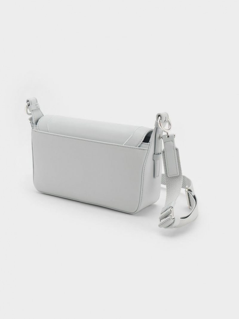 Charles And Keith Astra Chain Handbag Light Grey | PHILIPPINES V914