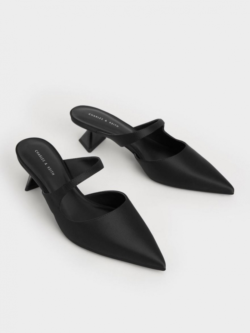 Charles And Keith Asymmetric Sculptural Heel Pumps Black | PHILIPPINES O804