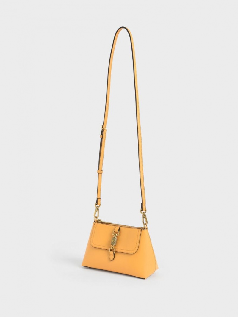 Charles And Keith Atlas Chain Handbag Mustard | PHILIPPINES E826