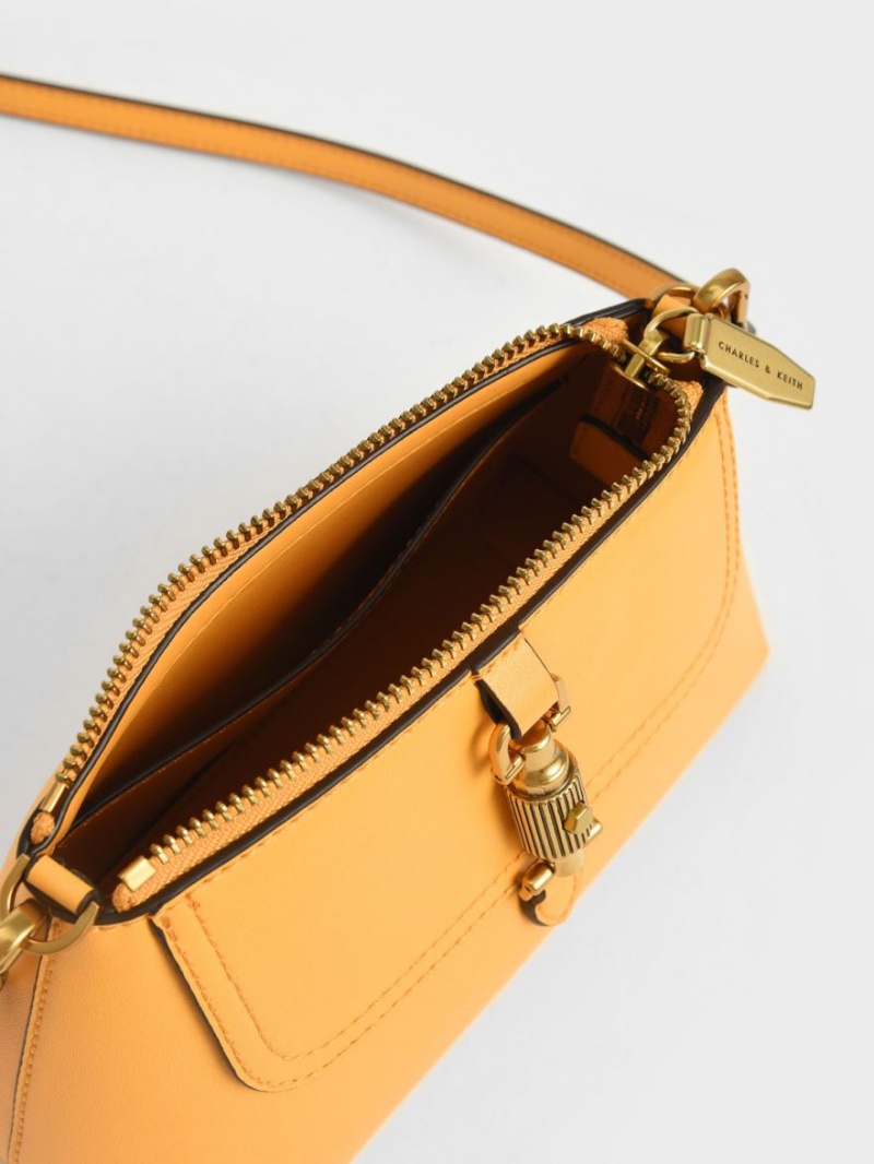 Charles And Keith Atlas Chain Handbag Mustard | PHILIPPINES E826