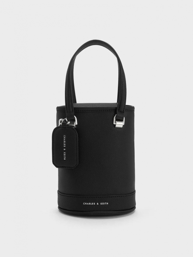 Charles And Keith Avis Cylindrical Bucket Bags Black | PHILIPPINES S197