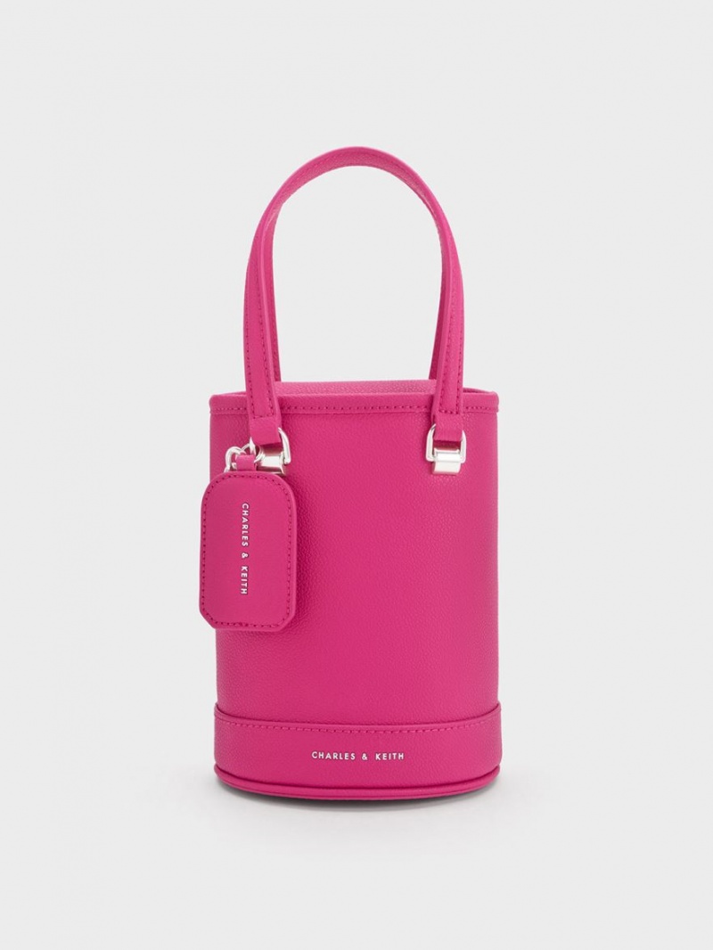 Charles And Keith Avis Cylindrical Bucket Bags Fuchsia | PHILIPPINES B086