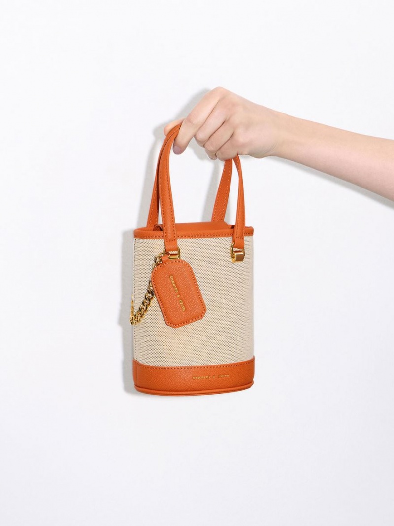 Charles And Keith Avis Cylindrical Bucket Bags Orange | PHILIPPINES K936