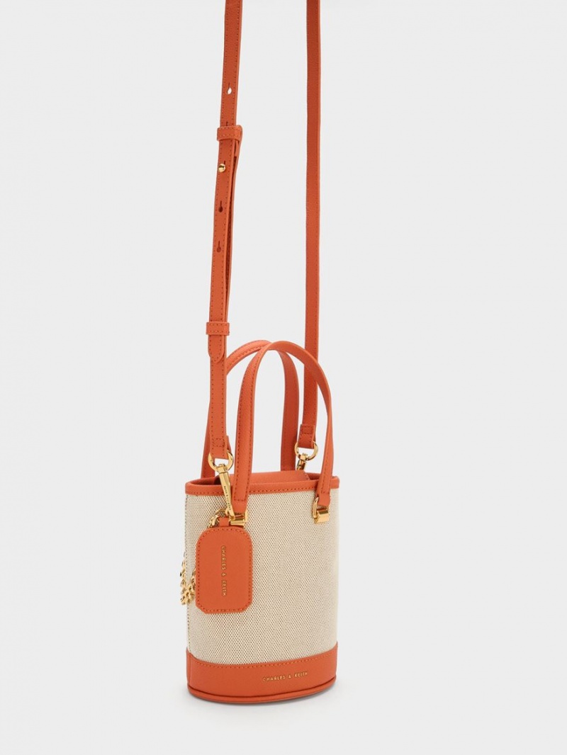 Charles And Keith Avis Cylindrical Bucket Bags Orange | PHILIPPINES K936