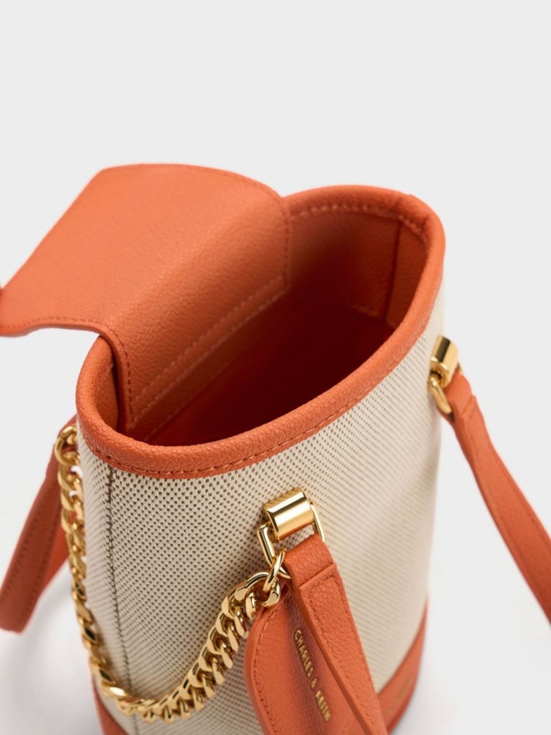 Charles And Keith Avis Cylindrical Bucket Bags Orange | PHILIPPINES K936