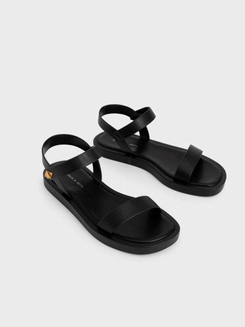 Charles And Keith Back Strap Sandals Black | PHILIPPINES U732