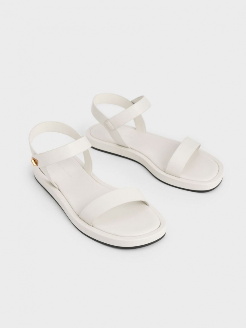 Charles And Keith Back Strap Sandals White | PHILIPPINES S396