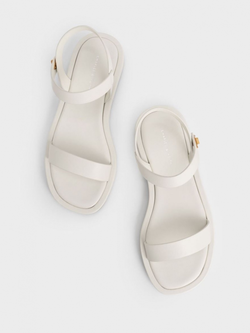 Charles And Keith Back Strap Sandals White | PHILIPPINES S396