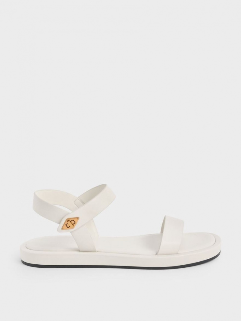 Charles And Keith Back Strap Sandals White | PHILIPPINES S396