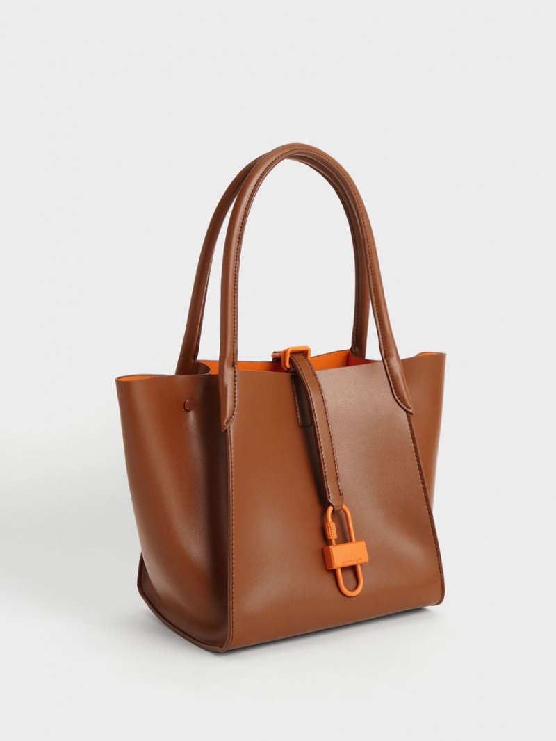 Charles And Keith Balta Belted Tote Bags Brown | PHILIPPINES N782