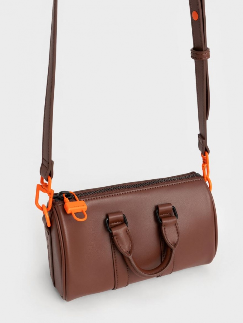 Charles And Keith Balta Chain-Link Bowling Crossbody Bags Brown | PHILIPPINES Z352