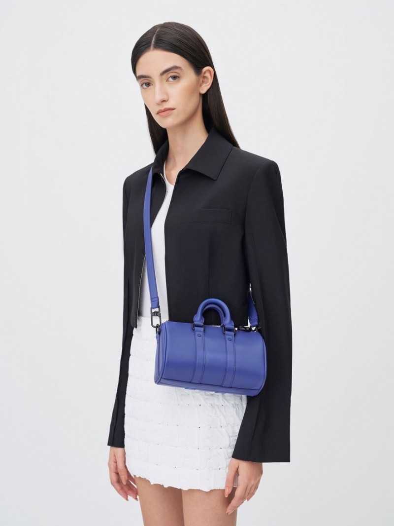 Charles And Keith Balta Chain-Link Bowling Crossbody Bags Blue | PHILIPPINES L207