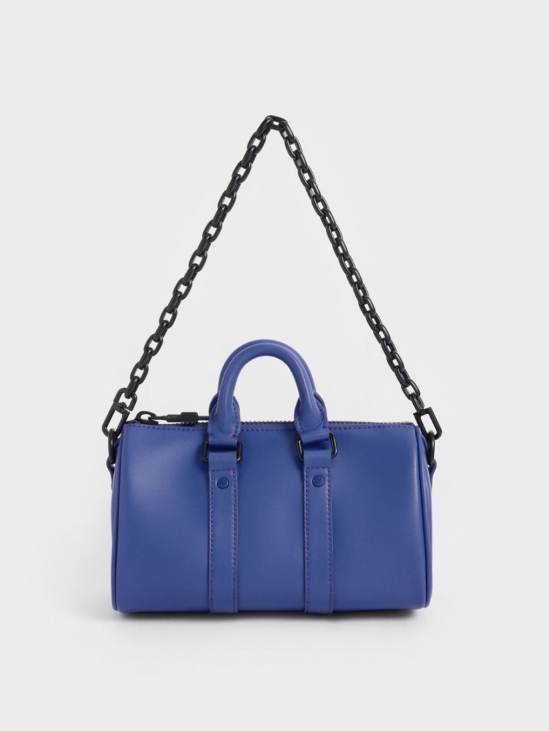 Charles And Keith Balta Chain-Link Bowling Crossbody Bags Blue | PHILIPPINES L207