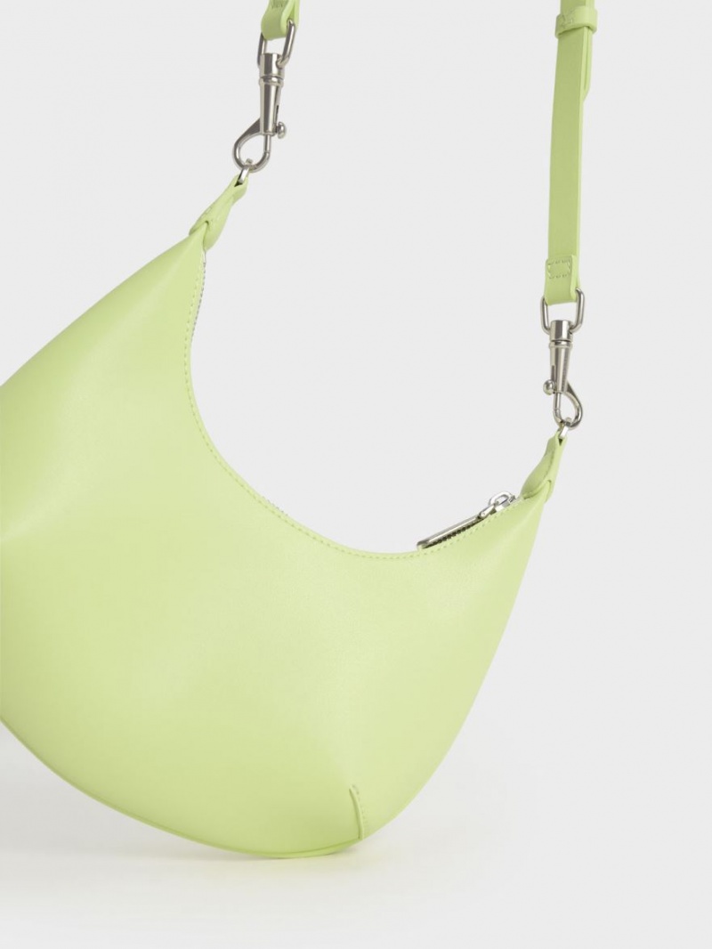 Charles And Keith Beaded Handle Hobo Bag Light Green | PHILIPPINES Z412