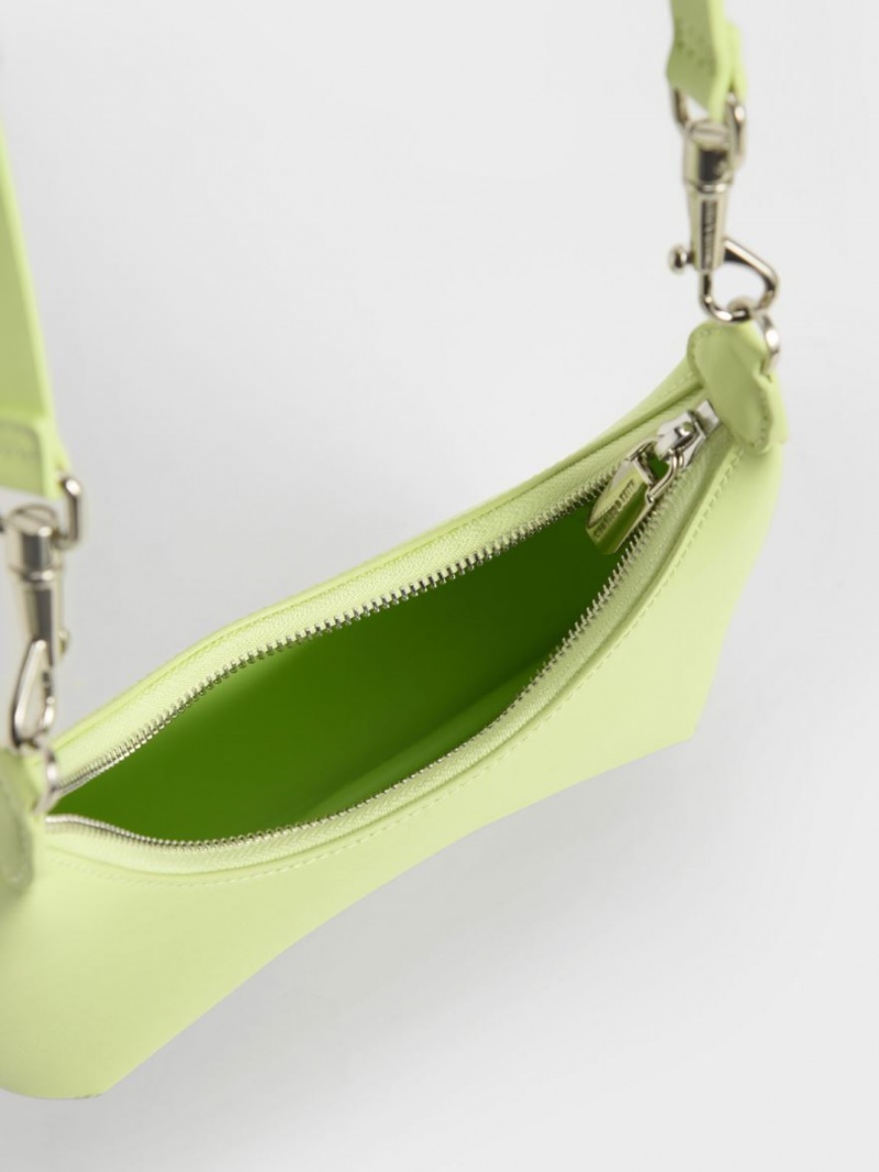 Charles And Keith Beaded Handle Hobo Bag Light Green | PHILIPPINES Z412