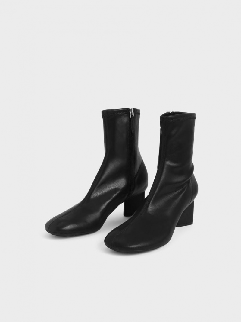 Charles And Keith Blade Heel Ankle Boots Black | PHILIPPINES J234