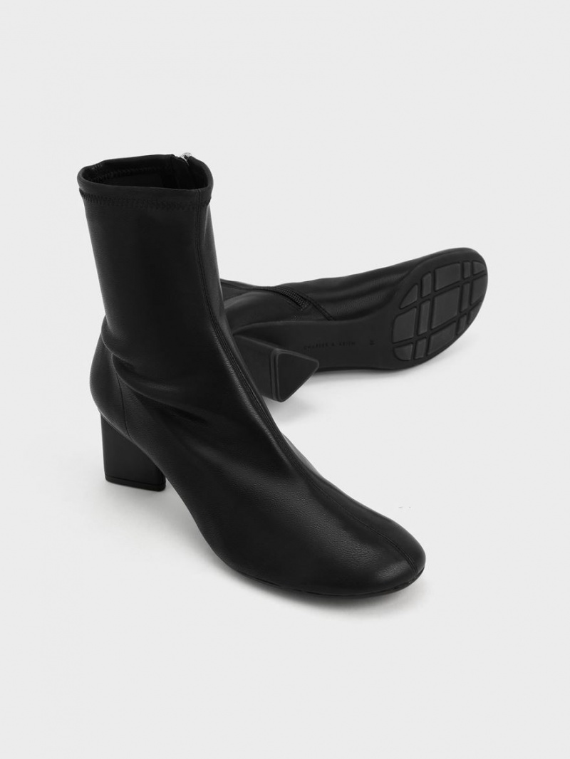 Charles And Keith Blade Heel Ankle Boots Black | PHILIPPINES J234