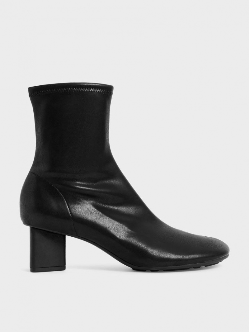 Charles And Keith Blade Heel Ankle Boots Black | PHILIPPINES J234