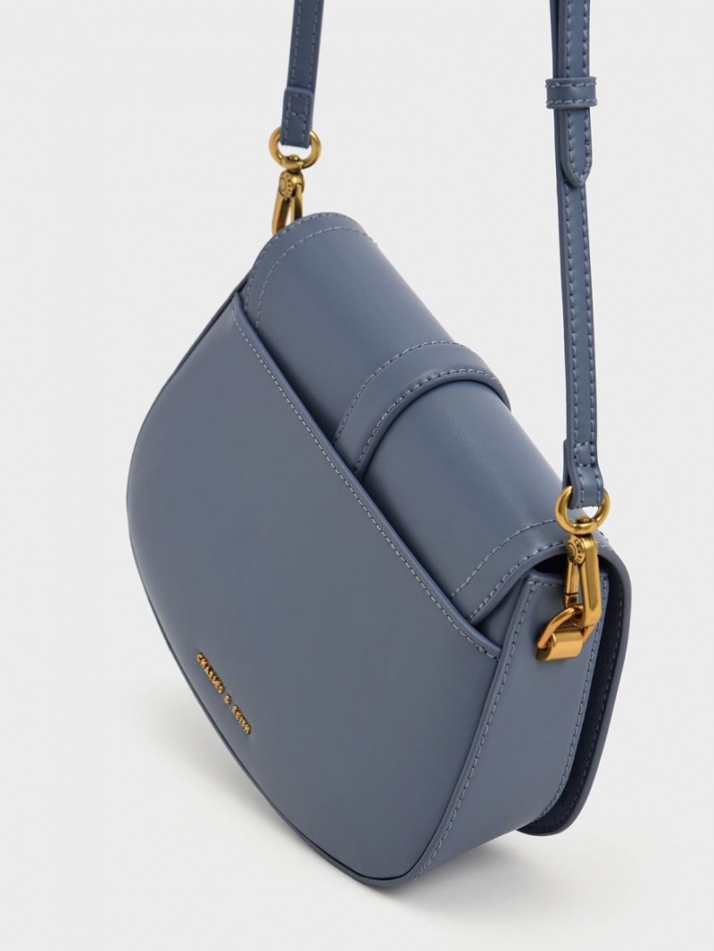 Charles And Keith Blair Chain Handle Shoulder Bags Blue | PHILIPPINES V297